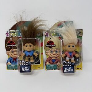Good Luck Trolls Jurassic Park Alan Grant Ellie Sattler Figures 2 Pack Toy New